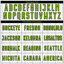 Load image into Gallery viewer, Custom White Neon Green-Black Pinstripe Sublimation Soccer Uniform Jersey