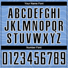 Load image into Gallery viewer, Custom Light Blue Black-White Wavy Lines Sublimation Soccer Uniform Jersey