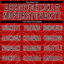 Load image into Gallery viewer, Custom Red Black-White Wavy Lines Sublimation Soccer Uniform Jersey