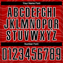 Load image into Gallery viewer, Custom Red Black-White Wavy Lines Sublimation Soccer Uniform Jersey