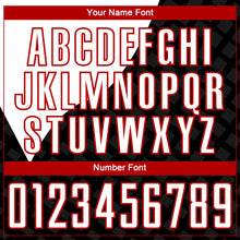 Load image into Gallery viewer, Custom Black White-Red Curve Lines Sublimation Soccer Uniform Jersey