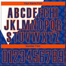 Load image into Gallery viewer, Custom Royal Orange-White Curve Lines Sublimation Soccer Uniform Jersey