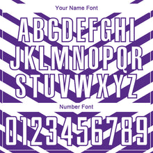 Load image into Gallery viewer, Custom Purple White Arrow Shapes Sublimation Soccer Uniform Jersey