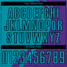 Load image into Gallery viewer, Custom Purple Teal-Black Curve Lines Sublimation Soccer Uniform Jersey