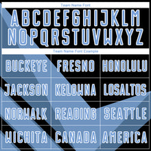 Load image into Gallery viewer, Custom Light Blue Black-White Arrow Shapes Sublimation Soccer Uniform Jersey