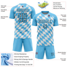 Load image into Gallery viewer, Custom White Sky Blue-Black Bavarian Flag Sublimation Soccer Uniform Jersey