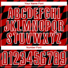 Load image into Gallery viewer, Custom Black Red-White Rhombus Print Sublimation Soccer Uniform Jersey