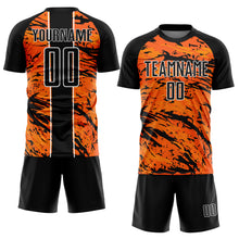 Load image into Gallery viewer, Custom Bay Orange Black-White Abstract Fluid Sublimation Soccer Uniform Jersey