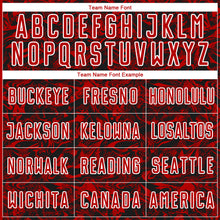 Load image into Gallery viewer, Custom Black Red-White Abstract Fluid Sublimation Soccer Uniform Jersey