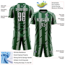 Load image into Gallery viewer, Custom Green White-Black Pinstripe Sublimation Soccer Uniform Jersey