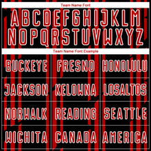 Load image into Gallery viewer, Custom Black Red-White Pinstripe Sublimation Soccer Uniform Jersey