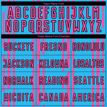 Load image into Gallery viewer, Custom Sky Blue Pink-Black Pinstripe Sublimation Soccer Uniform Jersey