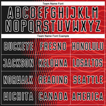 Load image into Gallery viewer, Custom Red Black-White Gradient Arrow Sublimation Soccer Uniform Jersey