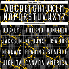 Load image into Gallery viewer, Custom Black White-Yellow Lightning Sublimation Soccer Uniform Jersey