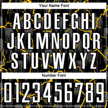 Load image into Gallery viewer, Custom Black White-Yellow Lightning Sublimation Soccer Uniform Jersey