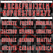 Load image into Gallery viewer, Custom Black Red-White Lightning Sublimation Soccer Uniform Jersey