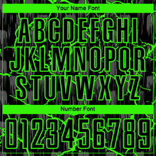 Load image into Gallery viewer, Custom Black Neon Green Lightning Sublimation Soccer Uniform Jersey