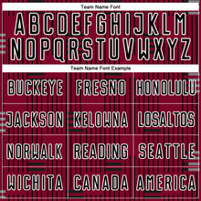 Load image into Gallery viewer, Custom Maroon Black-White Lines Sublimation Soccer Uniform Jersey