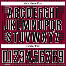 Load image into Gallery viewer, Custom Maroon Black-White Lines Sublimation Soccer Uniform Jersey