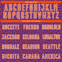 Load image into Gallery viewer, Custom Purple Orange-White Lines Sublimation Soccer Uniform Jersey