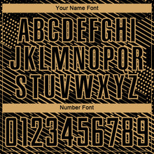 Load image into Gallery viewer, Custom Black Old Gold Abstract Hexagon Sublimation Soccer Uniform Jersey