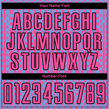 Load image into Gallery viewer, Custom Light Blue Pink-Black Abstract Geometric Shapes Sublimation Soccer Uniform Jersey