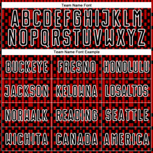 Load image into Gallery viewer, Custom Black Red-White Abstract Geometric Shapes Sublimation Soccer Uniform Jersey