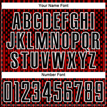 Load image into Gallery viewer, Custom Black Red-White Abstract Geometric Shapes Sublimation Soccer Uniform Jersey