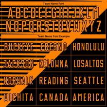 Load image into Gallery viewer, Custom Black Bay Orange Stripes Sublimation Soccer Uniform Jersey