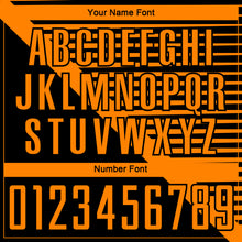 Load image into Gallery viewer, Custom Black Bay Orange Stripes Sublimation Soccer Uniform Jersey