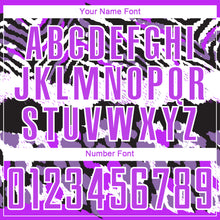 Load image into Gallery viewer, Custom Purple Black-White Animal Print Sublimation Soccer Uniform Jersey