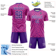Load image into Gallery viewer, Custom Pink Purple-White Snake Skin Sublimation Soccer Uniform Jersey