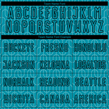 Load image into Gallery viewer, Custom Teal Black Geometric Pattern Sublimation Soccer Uniform Jersey