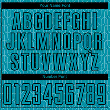 Load image into Gallery viewer, Custom Teal Black Geometric Pattern Sublimation Soccer Uniform Jersey