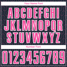 Load image into Gallery viewer, Custom Navy Pink-White Geometric Pattern Sublimation Soccer Uniform Jersey