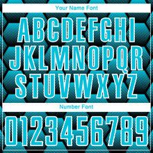 Load image into Gallery viewer, Custom Black Lakes Blue-White Hexagons Pattern Sublimation Soccer Uniform Jersey