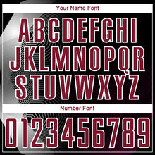 Load image into Gallery viewer, Custom Black Crimson-White Geometric Lines Sublimation Soccer Uniform Jersey