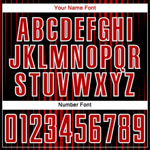 Load image into Gallery viewer, Custom Black Red-White Lines Sublimation Soccer Uniform Jersey