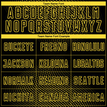 Load image into Gallery viewer, Custom Black Yellow Geometric Lines Sublimation Soccer Uniform Jersey