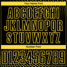 Load image into Gallery viewer, Custom Black Yellow Geometric Lines Sublimation Soccer Uniform Jersey