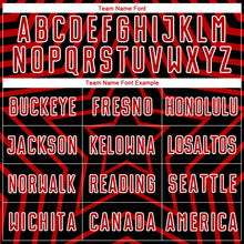 Load image into Gallery viewer, Custom Black Red-White Stars Sublimation Soccer Uniform Jersey