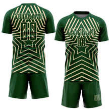 Load image into Gallery viewer, Custom Green Cream Stars Sublimation Soccer Uniform Jersey