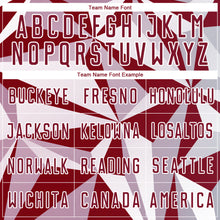 Load image into Gallery viewer, Custom Crimson White Geometric Pattern Sublimation Soccer Uniform Jersey