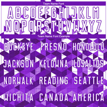 Load image into Gallery viewer, Custom Purple White Geometric Pattern Sublimation Soccer Uniform Jersey