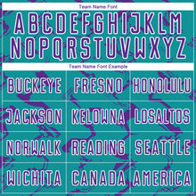 Load image into Gallery viewer, Custom Teal Purple-White Abstract Lines Sublimation Soccer Uniform Jersey