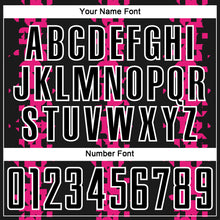 Load image into Gallery viewer, Custom Black Hot Pink-White Abstract Geometric Pattern Sublimation Soccer Uniform Jersey