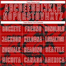 Load image into Gallery viewer, Custom Red Black-White Abstract Fluid Sublimation Soccer Uniform Jersey