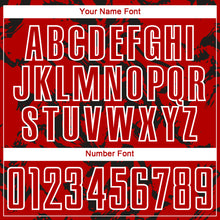 Load image into Gallery viewer, Custom Red Black-White Abstract Fluid Sublimation Soccer Uniform Jersey