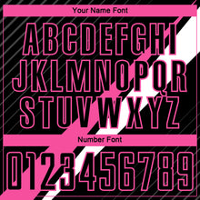 Load image into Gallery viewer, Custom Black Pink-White Diagonal Lines Sublimation Soccer Uniform Jersey