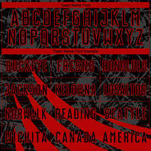 Load image into Gallery viewer, Custom Black Red Wind Shapes Sublimation Soccer Uniform Jersey